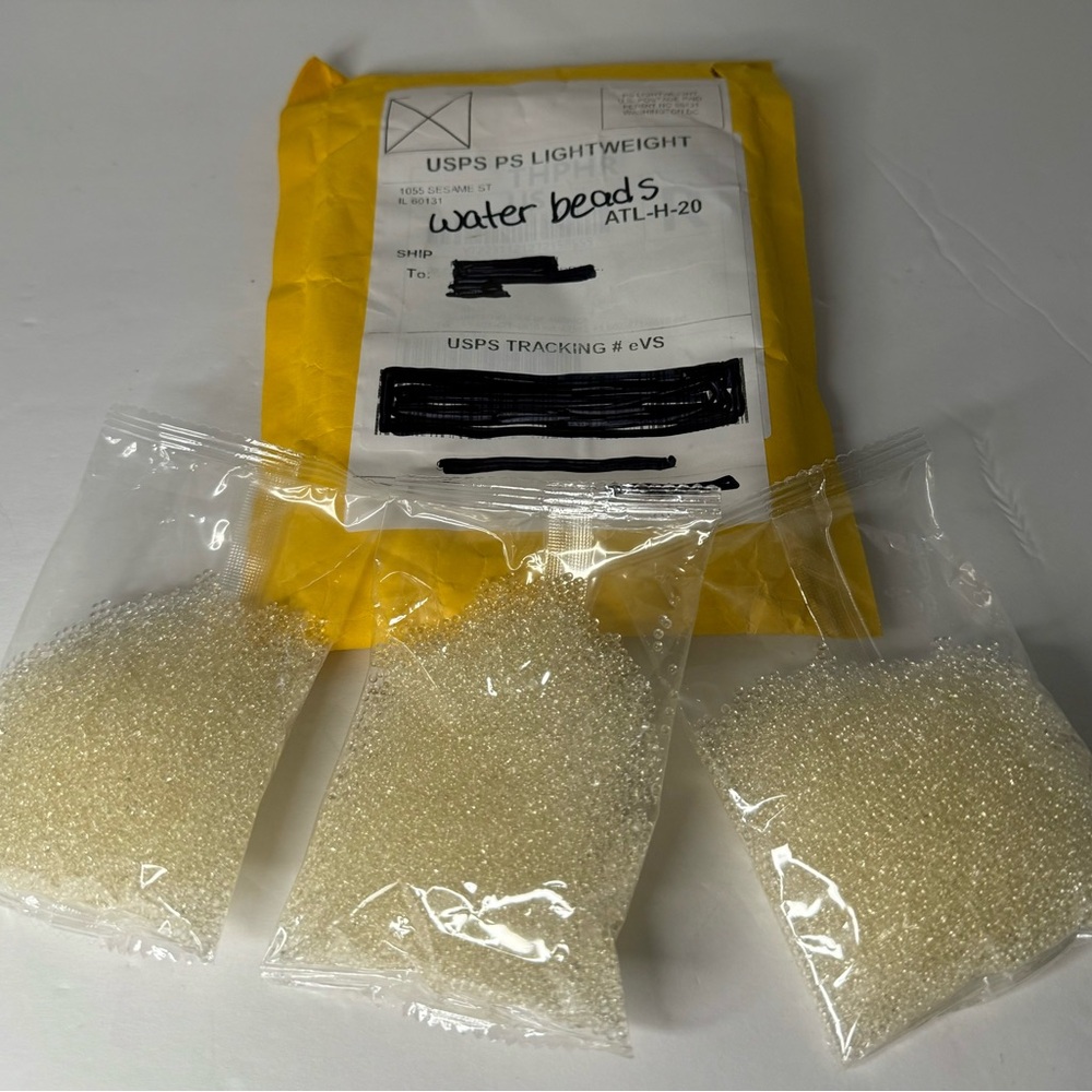 Water crystal beads ...add water and they expand ...great for decorations&projet